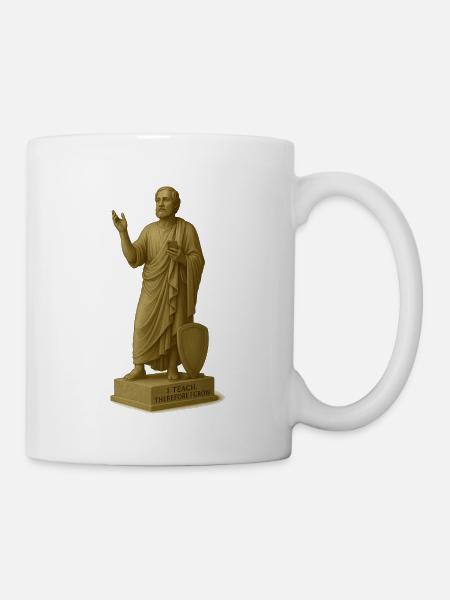 Teaching philosopher with smartphone - Mug - white