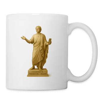 Moderne griechische Statue mit Smartphone - Tasse - Weiß - Rechts