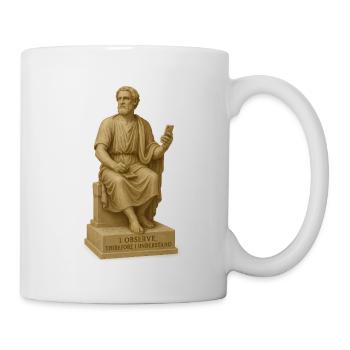 Antiker Philosophenstatue mit Smartphone - Tasse - Weiß - Rechts