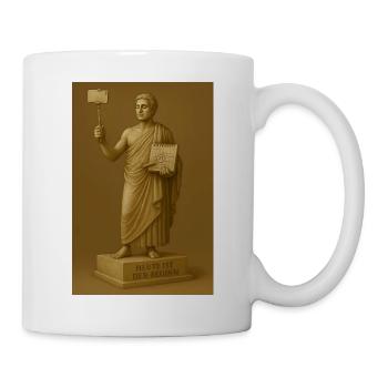 Moderne Statue mit Smartphone und Kalender - Tasse - Weiß - Rechts