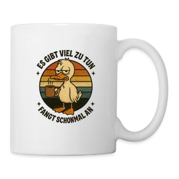 Duck with Coffee Funny Office Saying - Mug - white - Right
