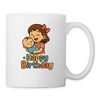 Herzliche Geburtstagskinder Illustration - Tasse - Weiß - Rechts
