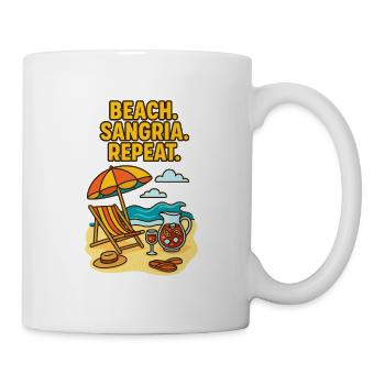 Strand Sangria Wiederholen Mallorca Spanien - Tasse - Weiß - Rechts