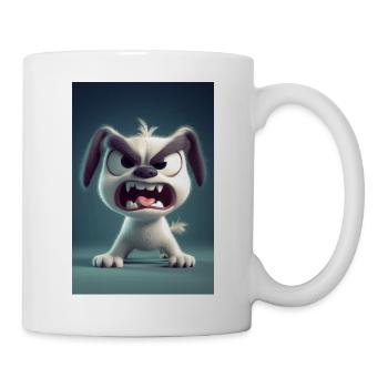 Grumpy Cartoon Dog Rage Mode - Mug - white - Right