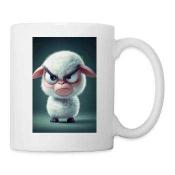 Grumpy Cartoon Sheep Mood - Mug - white - Right