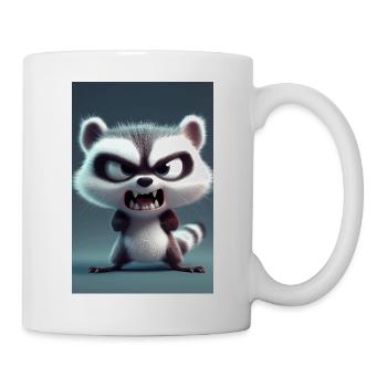 Angry Cartoon Raccoon Roar - Mug - white - Right