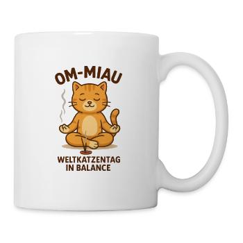 Cat World Cat Day Cat Om Meditation Chill Kids - Mug blanc - blanc - Droite