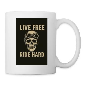 Lebensstil mit Totenkopf-Motiv und Brille - Tasse - Weiß - Rechts