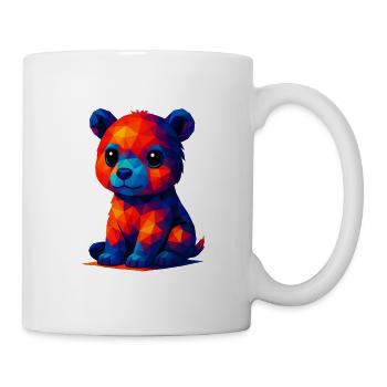WPAP Polygon Kawaii Stil Baby Grizzly Braunbär - Tasse - Weiß - Rechts