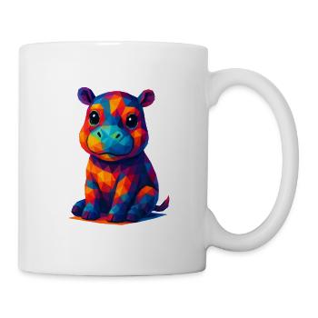 WPAP Polygon Kawaii Style Baby Hippo Hippo - Mug - white - Right
