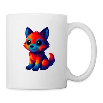 WPAP Polygon Kawaii Style Baby Wolf - Mug - white - Right