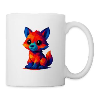 WPAP Polygon Kawaii Style Baby Fox - Mug - white - Right