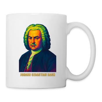 WPAP Polygon Porträt Johann Sebastian Bach - Tasse - Weiß - Rechts