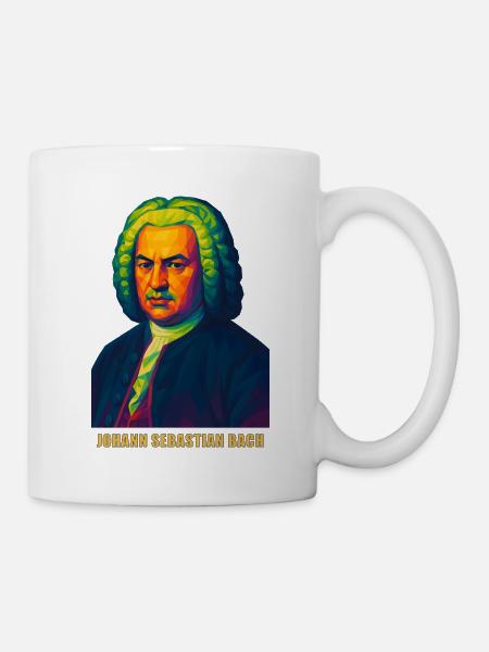 WPAP Polygon Portrait Johann Sebastian Bach - Mug blanc - blanc