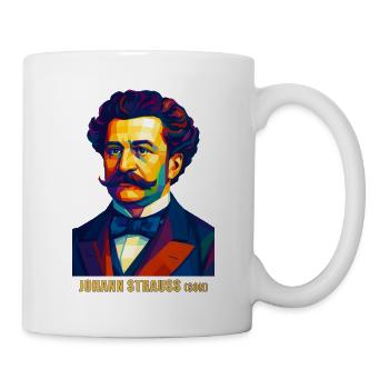 Portrait polygonal WPAP Johann Strauss (fils) - Mug blanc - blanc - Droite