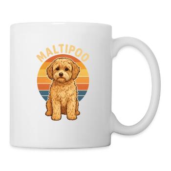 Maltipoo vintage – Motif de chien de style rétro - Mug blanc - blanc - Droite
