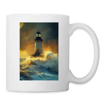 Phare dans la tempête - Mug blanc - blanc - Droite