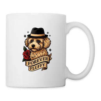 Forever Fluffy – Edler Maltipoo mit Rose - Tasse - Weiß - Rechts