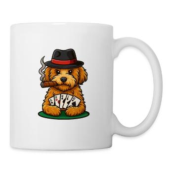 Poker Maltipoo – Lustiges Hundemotiv mit Stil - Tasse - Weiß - Rechts