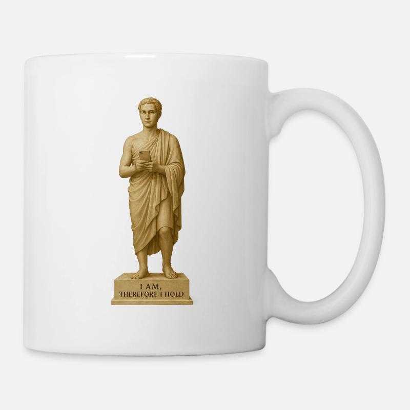 Statue antique avec motif smartphone - Mug blanc - blanc