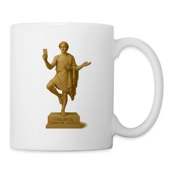 Philosophische Statue mit Smartphone - Tasse - Weiß - Rechts