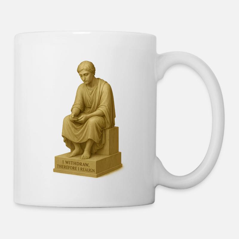 Sculpture de penseur réfléchi - Mug blanc - blanc