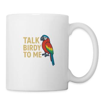 Glücklicher Papagei mit Text - Tasse - Weiß - Rechts