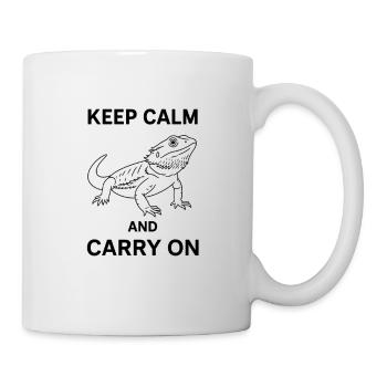 Gecko Keep Calm And Carry On - Tasse - Weiß - Rechts