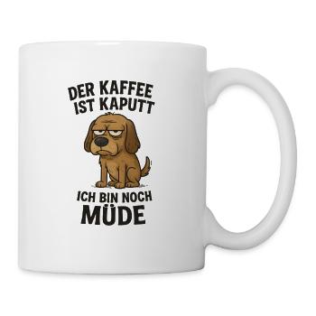 Tired Dog Office Coffee Saying - Mug - white - Right