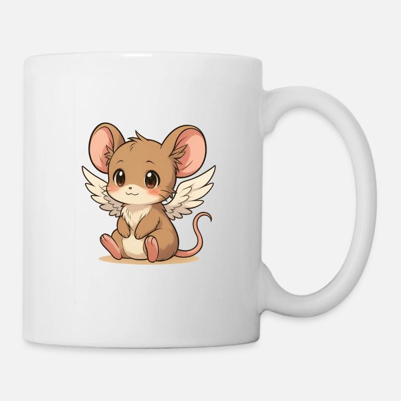 Engelmaus,süß und verträumt - Tasse - Weiß