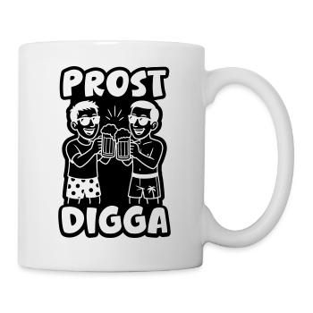 Prost Digga Urlaub Party - Tasse - Weiß - Rechts