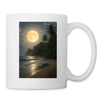 Mondschein über Tropenstrand - Tasse - Weiß - Rechts