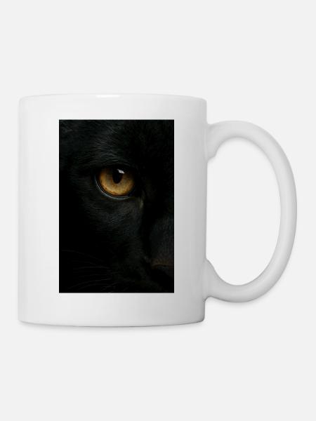 Mystischer Schwarzer Panther Blick - Tasse - Weiß