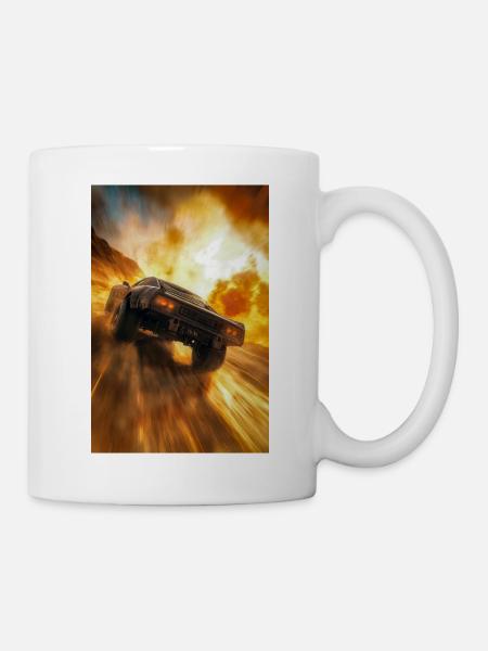 Muscle-Car in Firestorm Drift - Tasse - Weiß