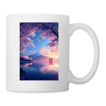 Ruhiger Blick auf den Mount Fuji - Tasse - Weiß - Rechts