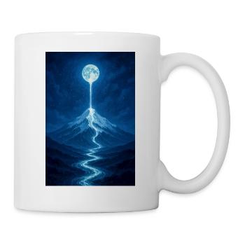 Rivière au clair de lune vue du ciel - Mug blanc - blanc - Droite