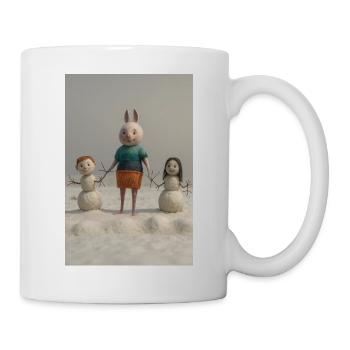 Funny Easter Bunny Family Felt Art - Mug - white - Right