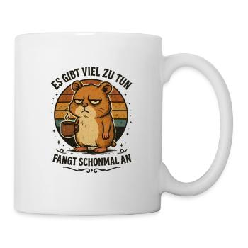 Funny hamster coffee bad mood - Mug - white - Right