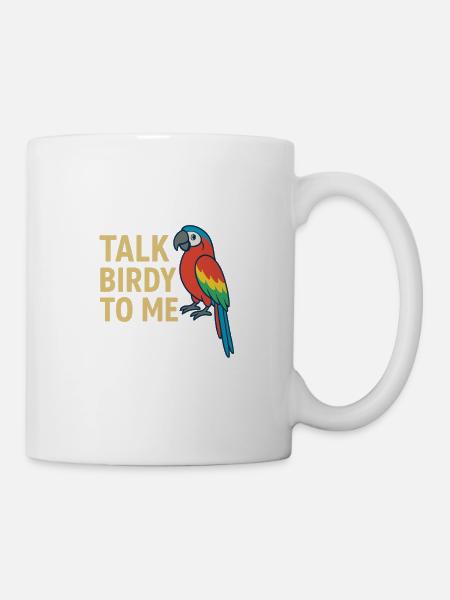 Talk Birdy to me Colorful Parrot - Mug - white