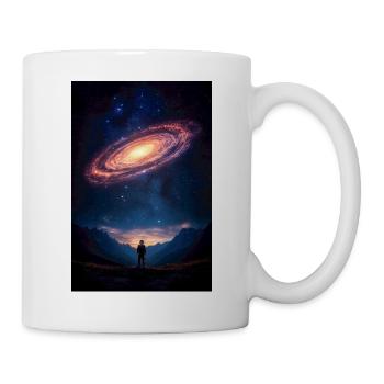 Astronome sous une spirale cosmique - Mug blanc - blanc - Droite