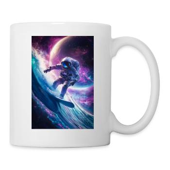 Surfen auf der kosmischen Welle - Tasse - Weiß - Rechts