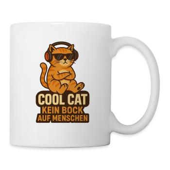Cool Cat not in the mood for people - Mug - white - Right