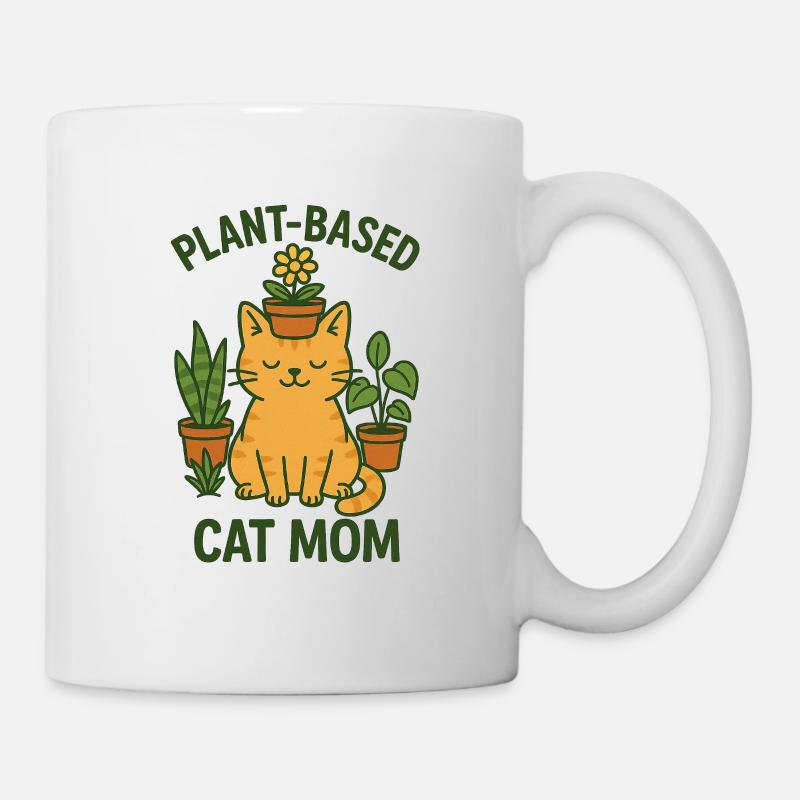 Plant Based Cat Mom - Tasse - Weiß