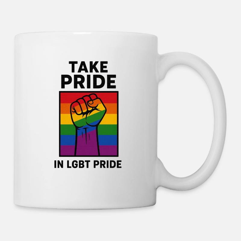 Bold Rainbow Pride Fist Illustration - Mug - white