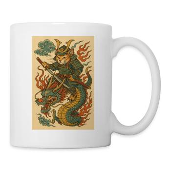 Ghost of a Warrior in Dragon Battle - Mug - white - Right