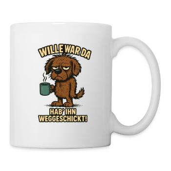 Le testament était là Drôle de chien dans le bureau - Mug blanc - blanc - Droite