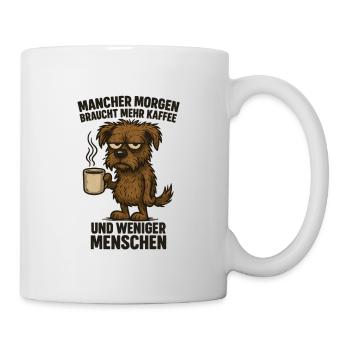 Le matin grogne plus café bureau - Mug blanc - blanc - Droite