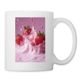 Erdbeeren in Pink Splash - Tasse - Weiß - Rechts