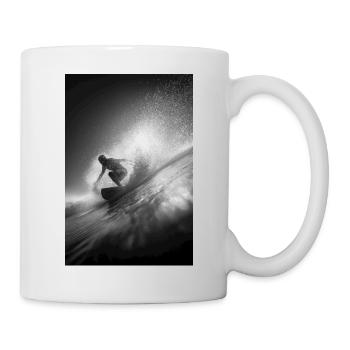 Explosion du surf en noir et blanc - Mug blanc - blanc - Droite