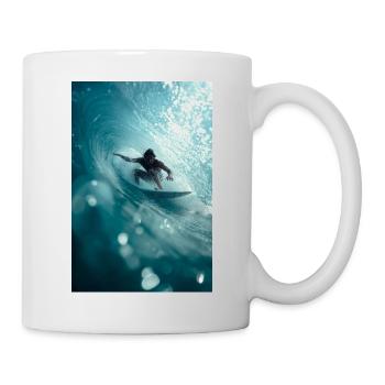 Surfeur chevauchant le baril parfait - Mug blanc - blanc - Droite